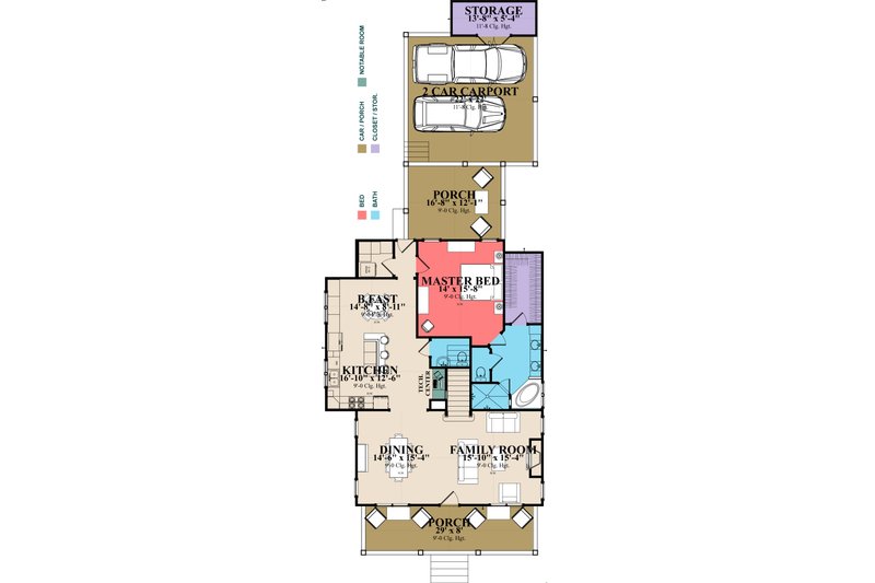 Home Plan - Floor Plan - Main Floor for Farmhouse House Plan #63-375 - 4 bed, 3 bath