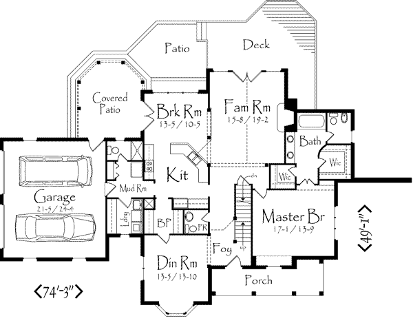 Southern Floor Plan - Main Floor Plan #71-117