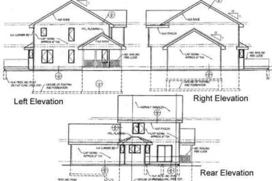 Exterior - Rear Elevation for Country House Plan #50-115 - 4 bed, 3 bath