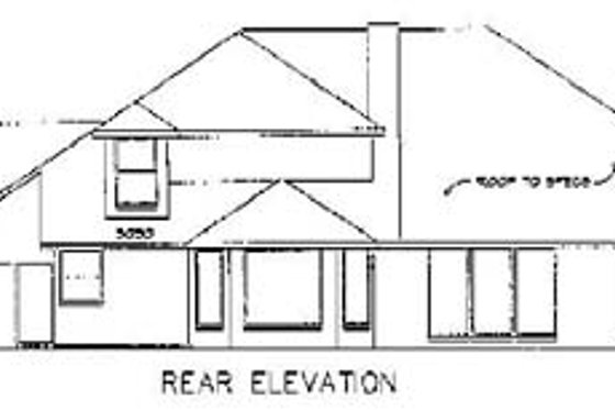 Exterior - Rear Elevation for Traditional House Plan #65-359 - 4 bed, 3 bath