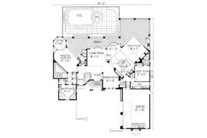 Floor Plan - Main Floor for European House Plan #76-110 - 4 bed, 3.5 bath