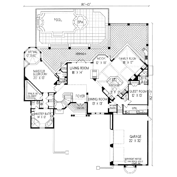 European Floor Plan - Main Floor Plan #76-110