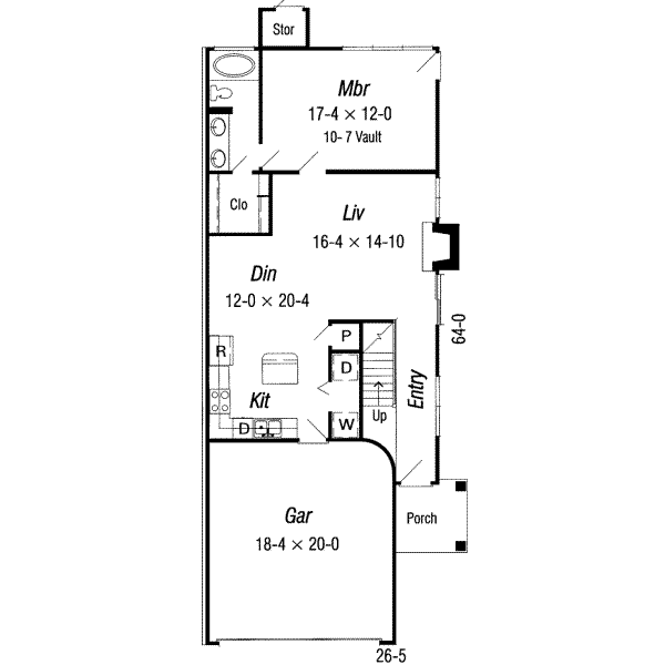 Southern Floor Plan - Main Floor Plan #329-107