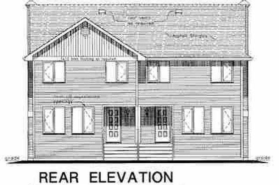 Exterior - Rear Elevation for Farmhouse House Plan #18-293 - 3 bed, 3 bath