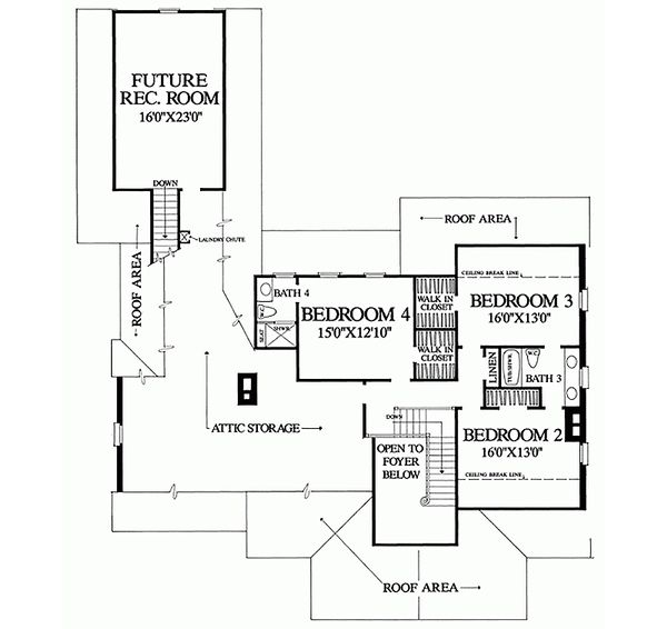 Classical Floor Plan - Upper Floor Plan #137-124