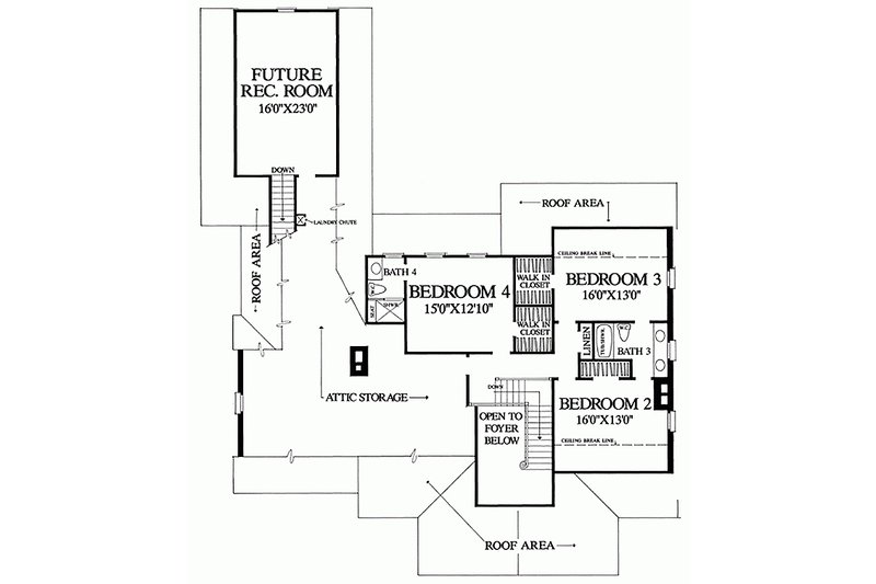 Home Plan - Floor Plan - Upper Floor for Classical House Plan #137-124 - 4 bed, 3 bath