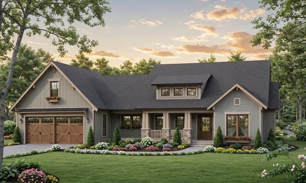 Exterior - Front Elevation 2 for Ranch House Plan #21-650 - 3 bed, 2 bath