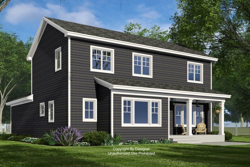 House Blueprint - Exterior - Rear Elevation 1 for Bungalow House Plan #51-1375 - 4 bed, 3.5 bath