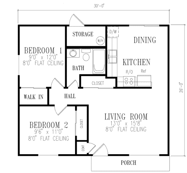 House Blueprint - Ranch Floor Plan - Main Floor Plan #1-109