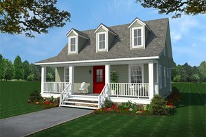 Cottage Exterior - Front Elevation Plan #21-441