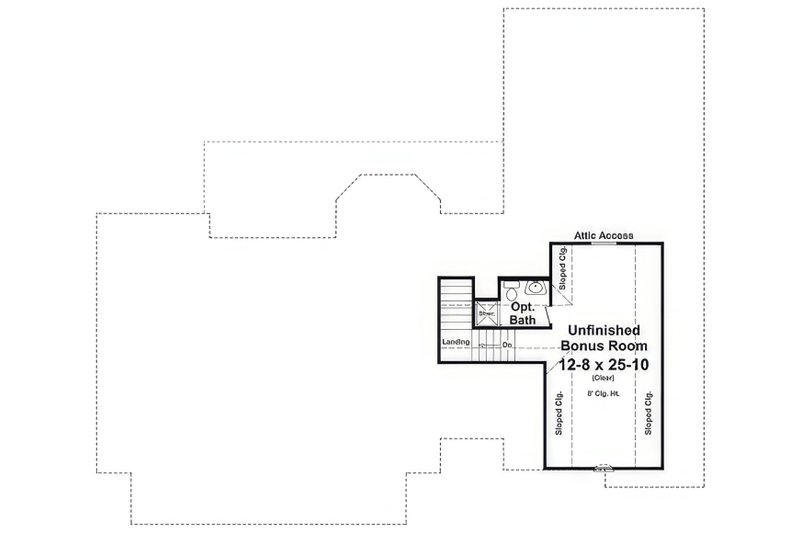 House Blueprint - Floor Plan - Upper Floor for Country House Plan #21-566 - 3 bed, 2 bath