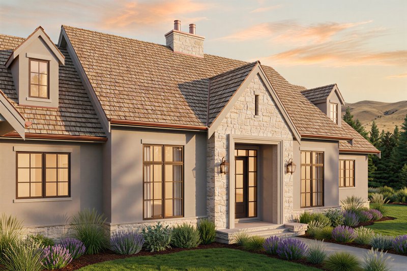 Architectural House Design - Exterior - Front Elevation 4 for European House Plan #1114-124 - 3 bed, 2.5 bath
