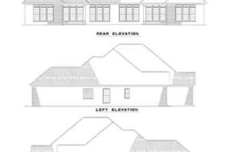 House Blueprint - Exterior - Rear Elevation for European House Plan #17-1080 - 3 bed, 2 bath