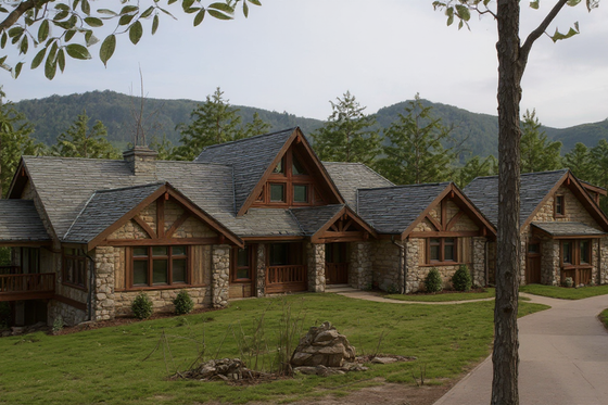 Exterior - Front Elevation for Craftsman House Plan #921-10 - 4 bed, 4.5 bath