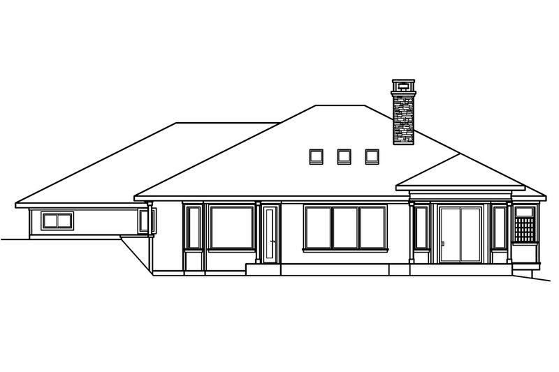 Home Plan - Exterior - Rear Elevation for Ranch House Plan #124-522 - 2 bed, 2.5 bath