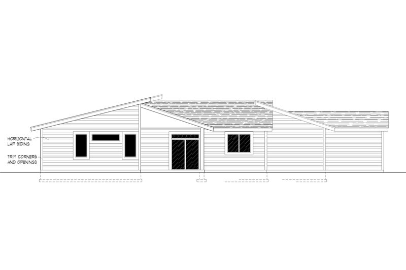 Dream House Plan - Exterior - Rear Elevation for Contemporary House Plan #112-205 - 3 bed, 2 bath