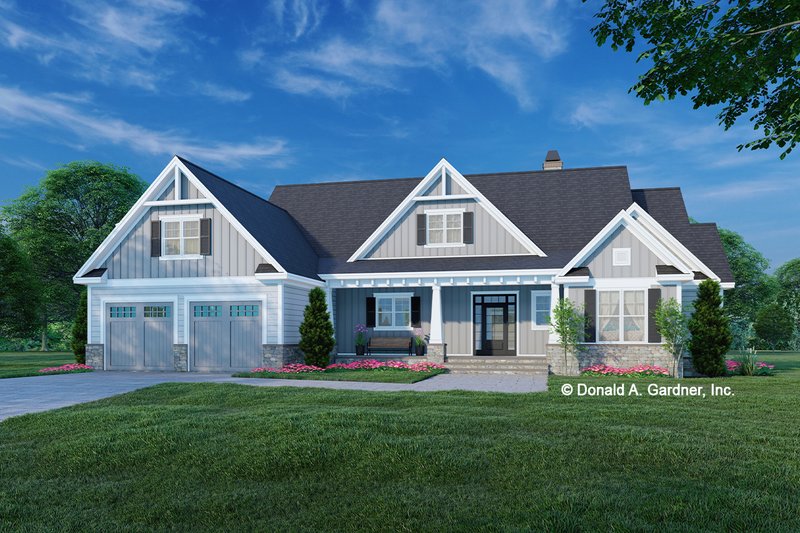 House Blueprint - Farmhouse Exterior - Front Elevation Plan #929-1183