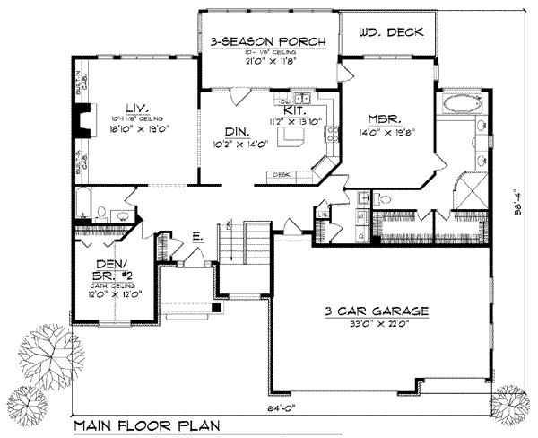Home Plan - European Floor Plan - Main Floor Plan #70-762