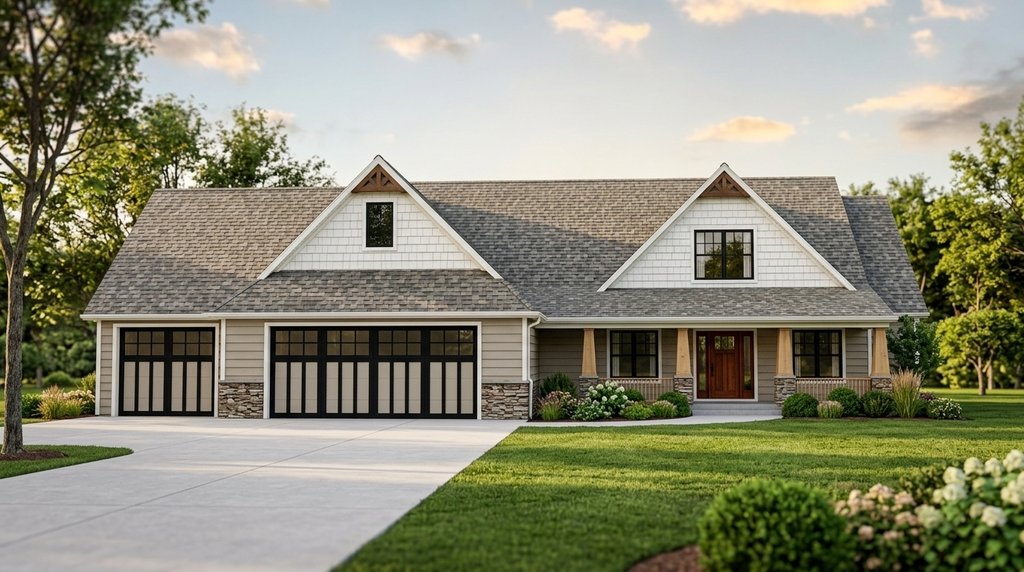 Exterior - Front Elevation 2 for Ranch House Plan #1064-88 - 3 bed, 2 bath