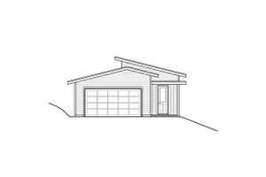 Exterior - Rear Elevation for Contemporary House Plan #124-1287 - 3 bed, 2.5 bath