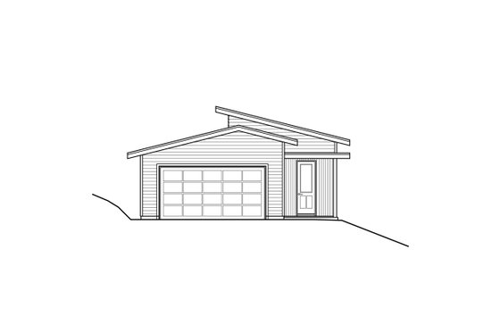 Exterior - Rear Elevation for Contemporary House Plan #124-1287 - 3 bed, 2.5 bath