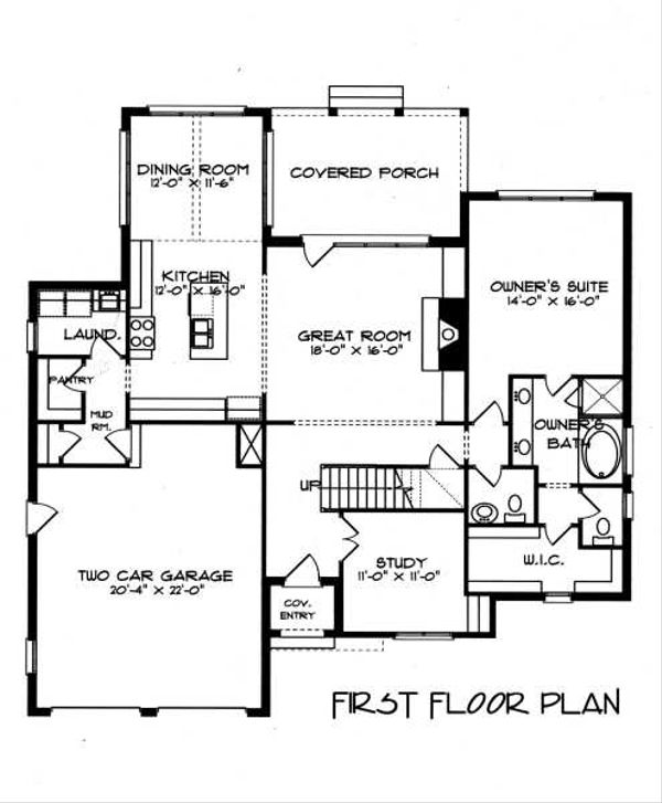 House Design - Tudor Floor Plan - Main Floor Plan #413-136
