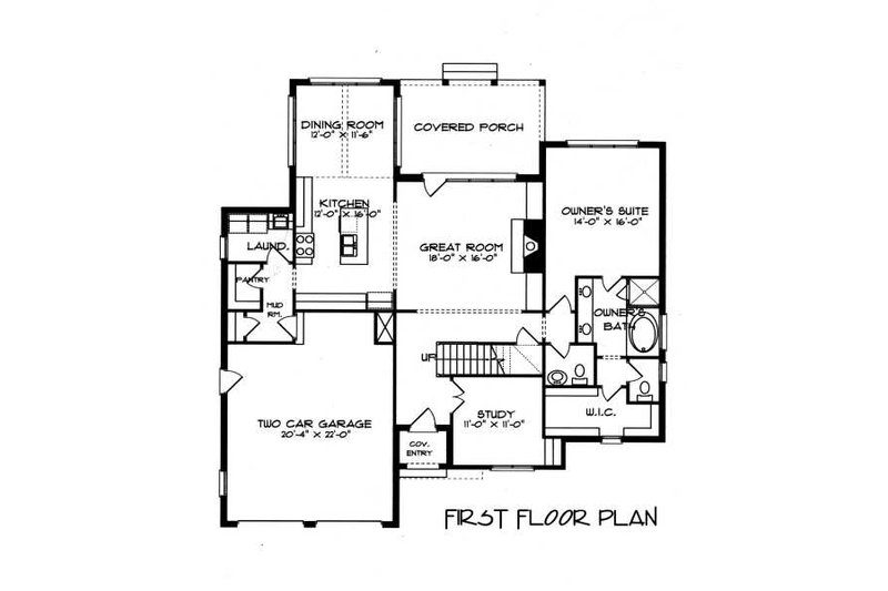 Home Plan - Floor Plan - Main Floor for Tudor House Plan #413-136 - 4 bed, 2.5 bath