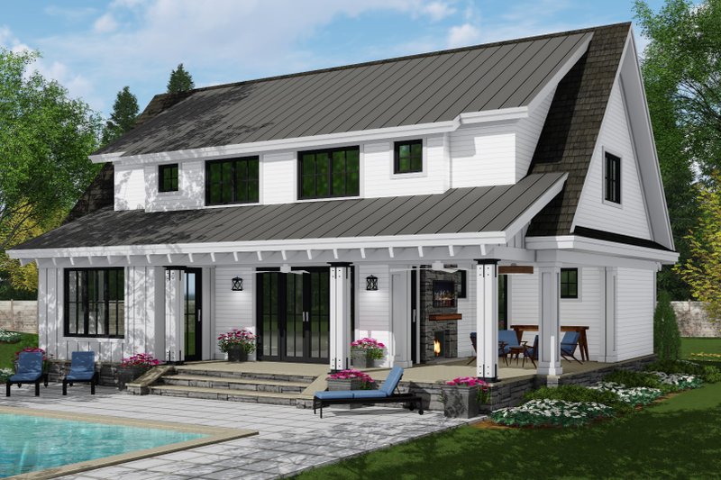 Dream House Plan - Exterior - Rear Elevation for Farmhouse House Plan #51-1148 - 4 bed, 3 bath