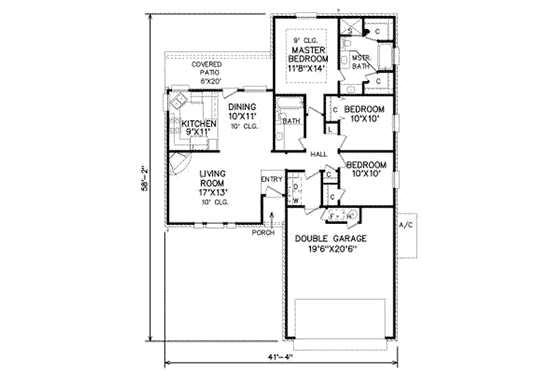 Floor Plan - Main Floor for Traditional House Plan #65-276 - 3 bed, 2 bath