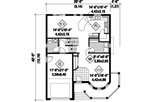 Floor Plan - Main Floor for Victorian House Plan #25-4689 - 4 bed, 1 bath