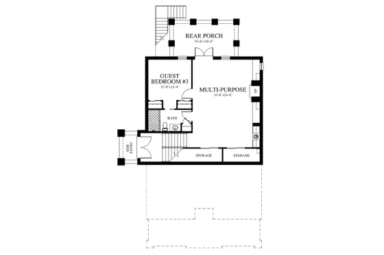 Floor Plan - Lower Floor for Craftsman House Plan #426-8 - 4 bed, 3.5 bath