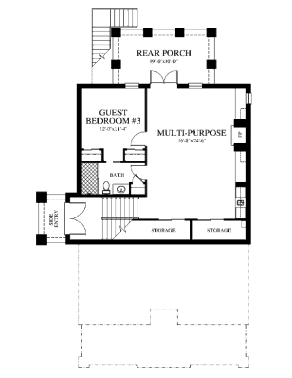 Craftsman Floor Plan - Lower Floor Plan #426-8