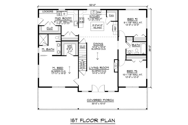House Design - Floor Plan - Main Floor 1 for Contemporary House Plan #1064-290 - 3 bed, 2 bath