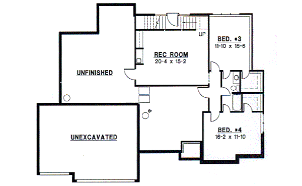 Traditional Floor Plan - Lower Floor Plan #67-325