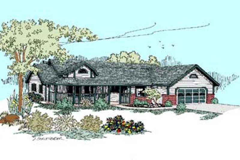 Architectural House Design - Traditional Exterior - Front Elevation Plan #60-502