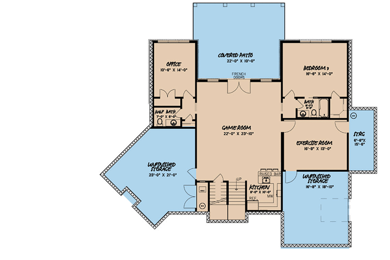 Dream House Plan - Floor Plan - Lower Floor for European House Plan #923-85 - 3 bed, 3.5 bath