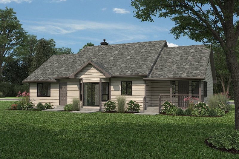 Architectural House Design - Rear elevation crawlspace version