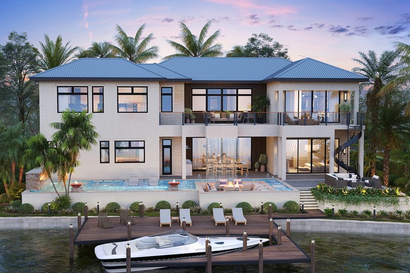 Home Plan - Exterior - Rear Elevation for Contemporary House Plan #938-167 - 3 bed, 4 bath