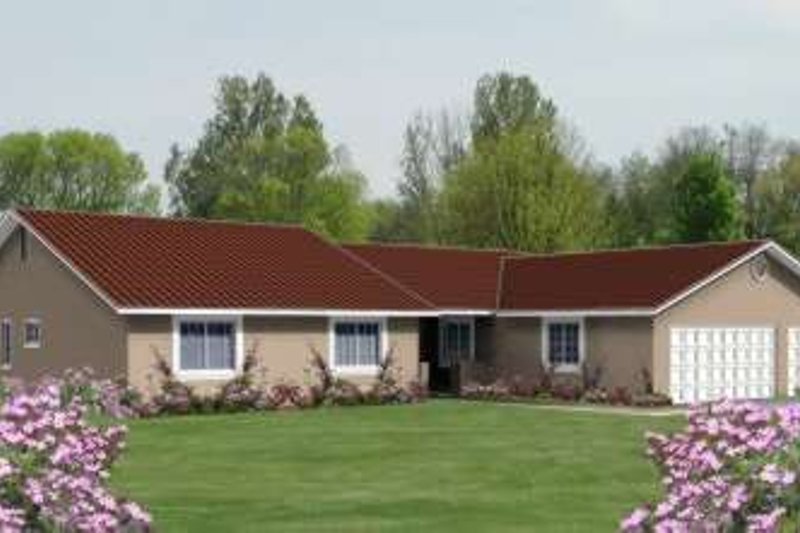 House Design - Adobe / Southwestern Exterior - Front Elevation Plan #1-442