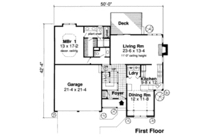 Floor Plan - Main Floor for Traditional House Plan #312-232 - 3 bed, 2.5 bath