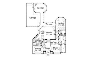 Floor Plan - Main Floor for European House Plan #411-623 - 4 bed, 4.5 bath