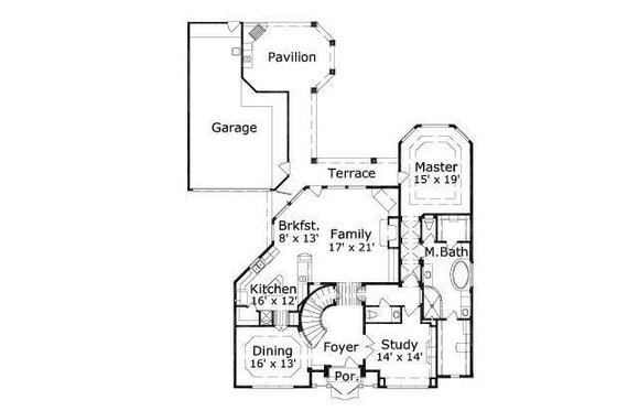 Floor Plan - Main Floor for European House Plan #411-623 - 4 bed, 4.5 bath