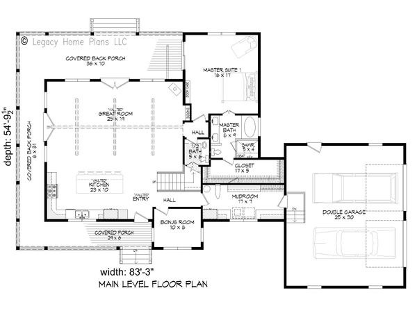 Country Floor Plan - Main Floor Plan #932-68