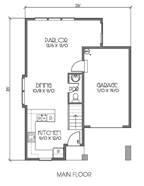 Craftsman Floor Plan - Main Floor Plan #423-62