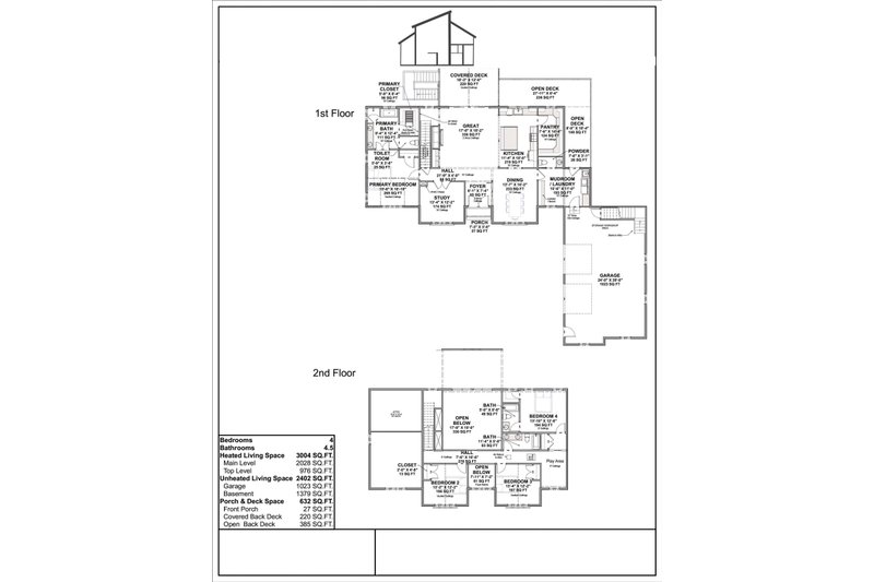 House Design - Floor Plan - Main Floor for Contemporary House Plan #1116-9 - 4 bed, 3.5 bath