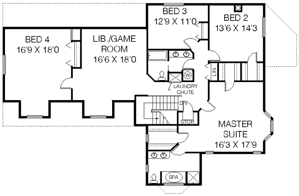 Country Floor Plan - Upper Floor Plan #60-417