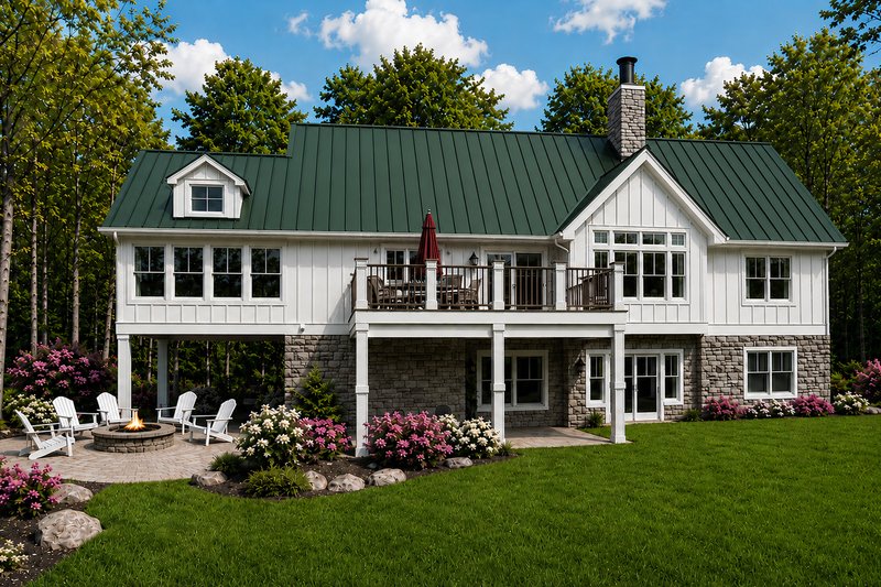Dream House Plan - Exterior - Rear Elevation 1 for Farmhouse House Plan #928-433 - 3 bed, 2.5 bath