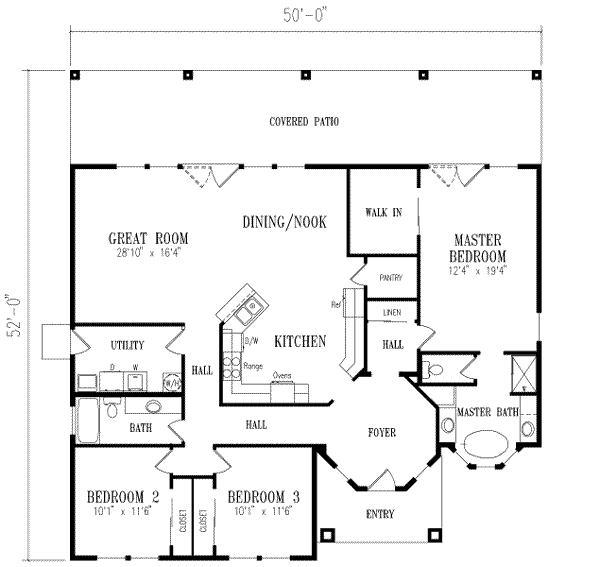 Adobe / Southwestern Floor Plan - Main Floor Plan #1-396