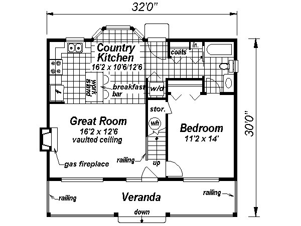 House Blueprint - Country Floor Plan - Main Floor Plan #18-297