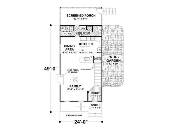 Craftsman Floor Plan - Main Floor Plan #56-638